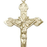 Crucifix Pendant, Gold Filled - 24&quot; 2.4mm Gold Plated Endless Chain