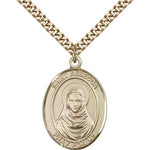 St. Rebecca Medal, Gold Filled, Large - 24&quot; 2.4mm Gold Plated Chain + Clasp