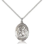 St. John the Baptist Medal, Sterling Silver, Medium - 18&quot; 1.2mm Sterling Silver Chain + Clasp