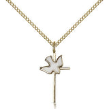 Holy Sprit Cross Pendant, Gold Filled - Gold-tone