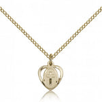 Heart Cross Pendant, Gold Filled - Gold-tone