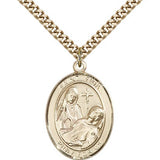 St. Fina Medal, Gold Filled, Large - 24&quot; 2.4mm Gold Plated Chain + Clasp