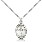 Baptism Medal, Sterling Silver - 18&quot; 1.2mm Sterling Silver Chain + Clasp