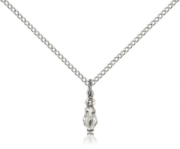 Infant Medal, Sterling Silver - 18&quot; 1.2mm Sterling Silver Chain + Clasp