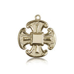 Cross Pendant, 14 Karat Gold - 14 KT Yellow Gold