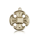 Cross Pendant, 14 Karat Gold - 14 KT Yellow Gold
