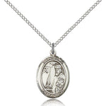 St. Elmo Medal, Sterling Silver, Medium - 18&quot; 1.2mm Sterling Silver Chain + Clasp