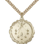 Seven Gifts Medal, Gold Filled - 24&quot; 2.4mm Gold Plated Endless Chain