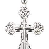 Cross Pendant, Sterling Silver - 24&quot; 2.4mm Rhodium Plate Endless Chain