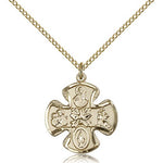 5 Way Cross Pendant, Gold Filled - Gold-tone