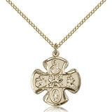5 Way Cross Pendant, Gold Filled - Gold-tone