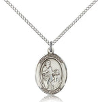 St. Zachary Medal, Sterling Silver, Medium - 18&quot; 1.2mm Sterling Silver Chain + Clasp