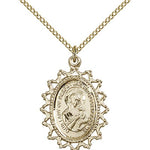 Our Lady of Perpetual Help Medal, Gold Filled - Gold-tone