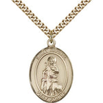 St. Rachel Medal, Gold Filled, Large - 24&quot; 2.4mm Gold Plated Chain + Clasp