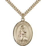 St. Rachel Medal, Gold Filled, Large - 24&quot; 2.4mm Gold Plated Chain + Clasp