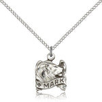 St. Mark Medal, Sterling Silver - 18&quot; 1.2mm Sterling Silver Chain + Clasp
