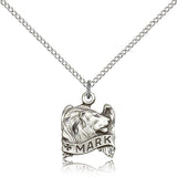St. Mark Medal, Sterling Silver - 18&quot; 1.2mm Sterling Silver Chain + Clasp