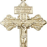 Crucifix Pendant, Gold Filled - 24&quot; 2.4mm Gold Plated Endless Chain