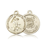 Coast Guard Guardain Angel Medal, 14 Karat Gold - 14 KT Yellow Gold