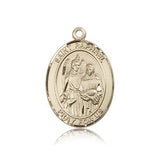 St. Raphael the Archangel Medal, 14 Karat Gold, Large - 14 KT Yellow Gold