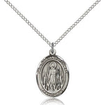 St. Juliana Medal, Sterling Silver, Medium - 18&quot; 1.2mm Sterling Silver Chain + Clasp
