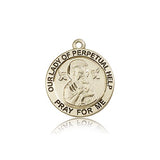 Our Lady of Perpetual Help Medal, 14 Karat Gold - 14 KT Yellow Gold