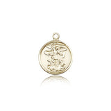 St. Michael the Archangel Medal, 14 Karat Gold - 14 KT Yellow Gold