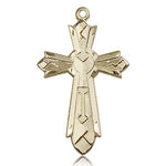 Mosaic Cross Pendant, 14 Karat Gold - 14 KT Yellow Gold