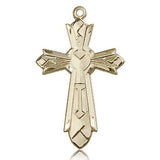 Mosaic Cross Pendant, 14 Karat Gold - 14 KT Yellow Gold