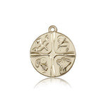 Christian Life Medal, 14 Karat Gold - 14 KT Yellow Gold
