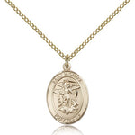 St. Michael the Archangel Medal, Gold Filled, Medium - Gold-tone