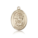 St. Michael the Archangel Medal, 14 Karat Gold, Large - 14 KT Yellow Gold