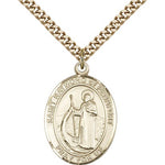 St. Raymond of Penafort Medal, Gold Filled, Large - 24&quot; 2.4mm Gold Plated Chain + Clasp