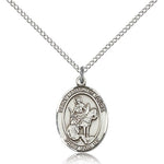 St. Martin of Tours Medal, Sterling Silver, Medium - 18&quot; 1.2mm Sterling Silver Chain + Clasp