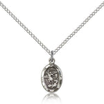 St. Michael the Archangel Medal, Sterling Silver - 18&quot; 1.2mm Sterling Silver Chain + Clasp