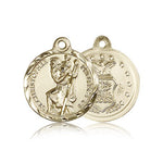 St. Christopher Air Force Medal, 14 Karat Gold - 14 KT Yellow Gold
