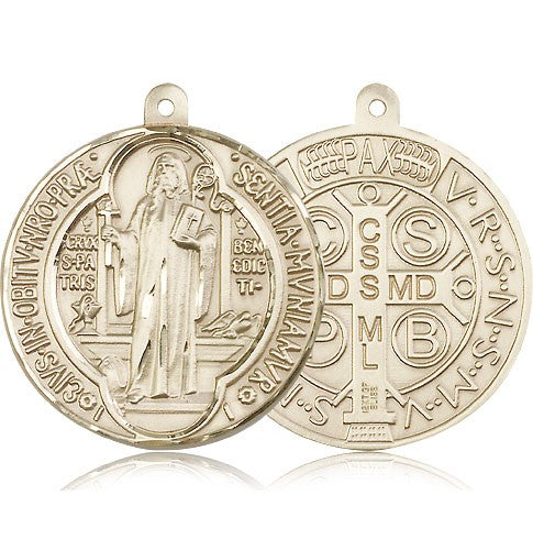 St. Benedict Medal, 14 Karat Gold - 14 KT Yellow Gold