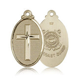 Coast Guard Cross Pendant, 14 Karat Gold - 14 KT Yellow Gold