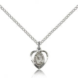 Scapular Medal, Sterling Silver - 18&quot; 1.2mm Sterling Silver Chain + Clasp