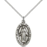 Scapular Medal, Sterling Silver - 18&quot; 1.2mm Sterling Silver Chain + Clasp