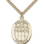 St. Cecilia Choir Medal, Gold Filled, Large - 24&quot; 2.4mm Gold Plated Chain + Clasp