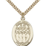 St. Cecilia Choir Medal, Gold Filled, Large - 24&quot; 2.4mm Gold Plated Chain + Clasp
