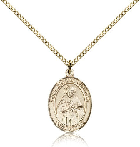 St. Gabriel Possenti Medal, Gold Filled, Medium - Gold-tone