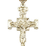 Crucifix Pendant, Gold Filled - 24&quot; 2.4mm Gold Plated Endless Chain