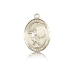 St. Sebastian Soccer Medal, 14 Karat Gold, Medium - 14 KT Yellow Gold