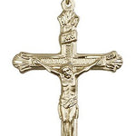 Crucifix Pendant, Gold Filled - 24&quot; 2.4mm Gold Plated Endless Chain