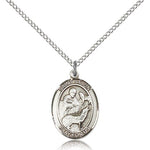 St. Jason Medal, Sterling Silver, Medium - 18&quot; 1.2mm Sterling Silver Chain + Clasp