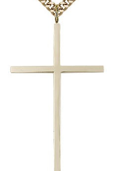 Cross Pendant, Gold Filled - 24&quot; 2.4mm Gold Plated Endless Chain