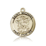 St. Michael the Archangel Medal, 14 Karat Gold - 14 KT Yellow Gold