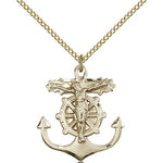 Anchor Crucifix Pendant, Gold Filled - Gold-tone